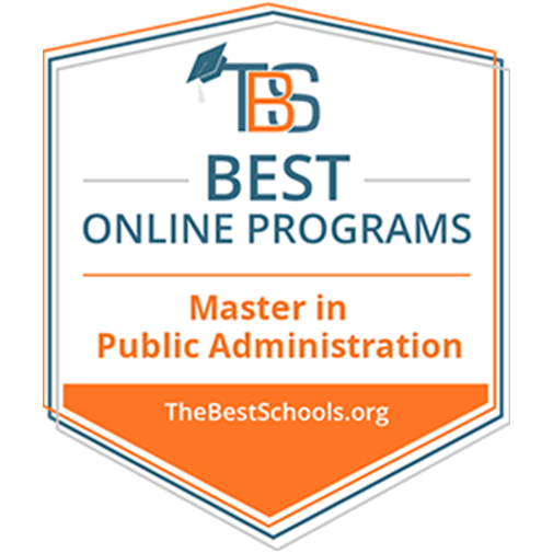 TheBestSchools.org Ranked best online programs for master in public administration badge
