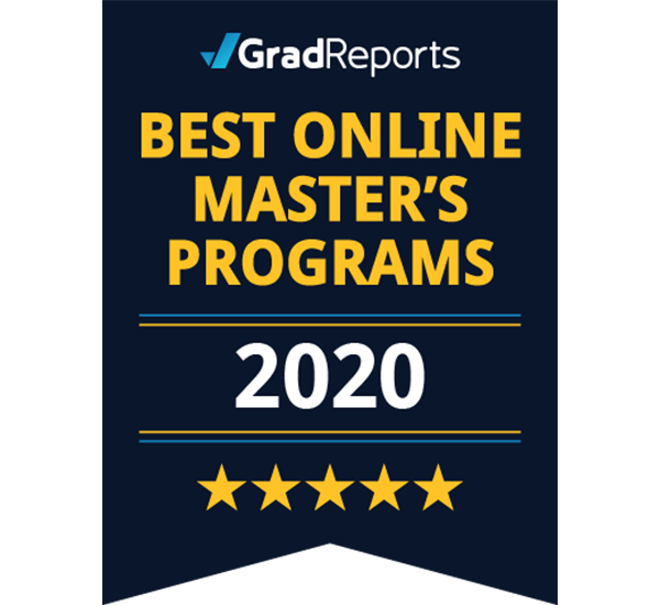 Ranked Best Online Master's Programs by GradReports 2020 badge